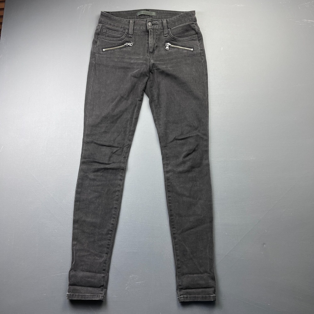 Joe's Jeans Women's 25 Black Denim Skinny Zip Pocket Biker Grunge Streetwear Y2K